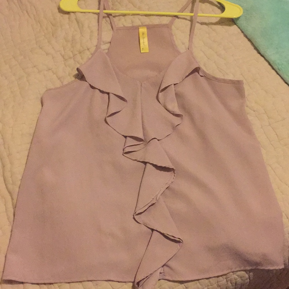 Tan/light purple tank top